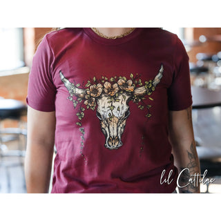 Skull with Greenery - Western Tee