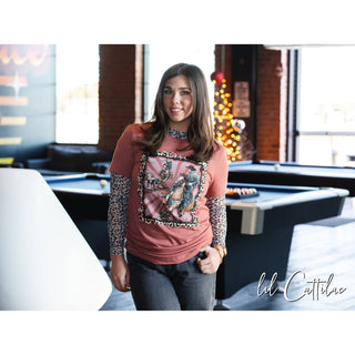 Team Roper Leopard Border - Western Tee