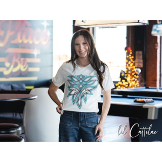 Boot Stitch on Vintage White - Western Tee