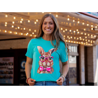 Rabbit With Glasses - Easter Tee