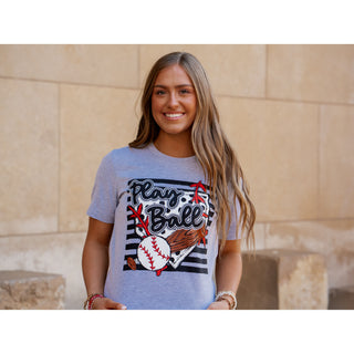 Play Ball Stripes - Baseball Tee