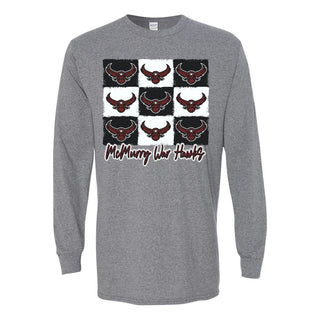 McMurry University War Hawks - 9 Boxes Long Sleeve T-Shirt