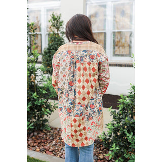 Nina Patchwork Long-Sleeve Top