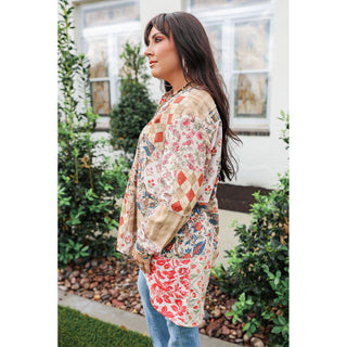 Nina Patchwork Long-Sleeve Top