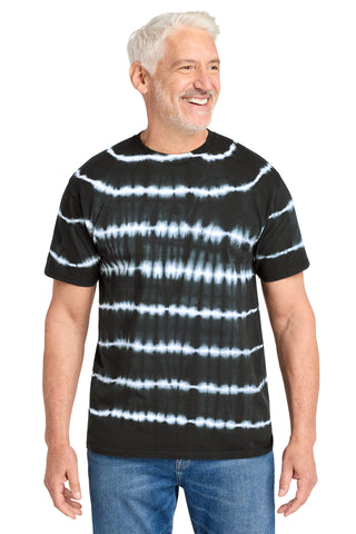 Port & Co® Allover Stripe Tie-Dye Tee PC142