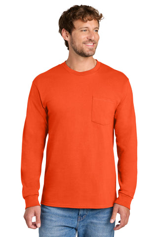 Port & Co® Tall Long Sleeve Essential Pocket Tee. PC61LSPT