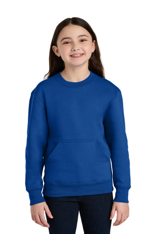 Port & Co® Youth Core Fleece Crewneck Pocket Sweatshirt PC78YPKT