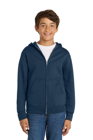 Port & Co® Youth Core Fleece Full-Zip Hooded Sweatshirt PC78YZH