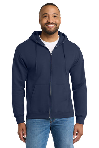Port & Co® Essential Fleece Full-Zip Hooded Sweatshirt.  PC90ZH