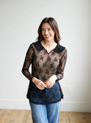 Lace Top with Collar