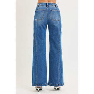 Risen High Rise Curved Seam Jeans