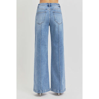Risen High Waist Pintuck Detailed Jeans