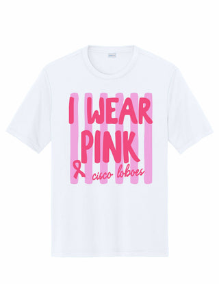 Cisco Loboes Booster Club - I Wear Pink on White
