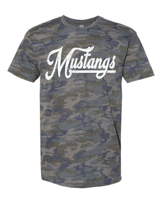 Sweetwater Mustangs - Script with Tail Camo T-Shirt