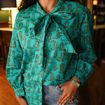 Sadie Boots Bowtie Long-Sleeve Top