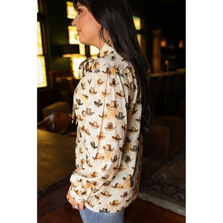 Sadie Hat Bowtie Long-Sleeve Top