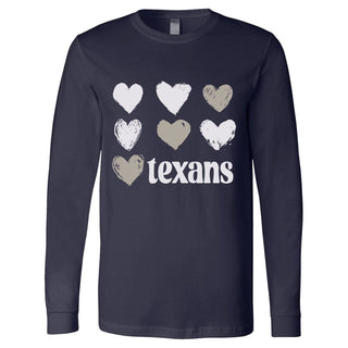 Thomas Texans - Foil Hearts Long-Sleeve T-Shirt