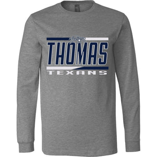 Thomas Texans - Split Stripe Long Sleeve T-Shirt