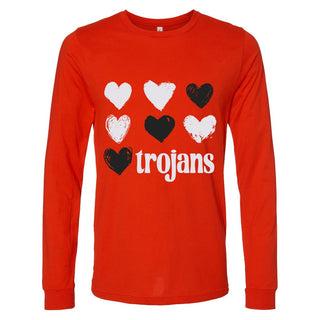 Taylor Trojans - Foil Hearts Long Sleeve T-Shirt