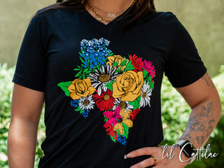 Texas Flowers V-Neck - Texas Tee