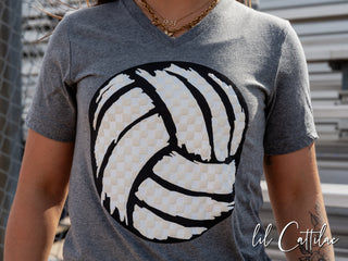 Volleyball Checkered - V-Neck Volleyball Tee