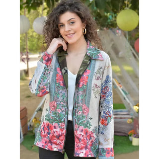 Reversible Embroidered Camo Print Utility Jacket