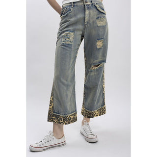 Denim & Leopard Pants