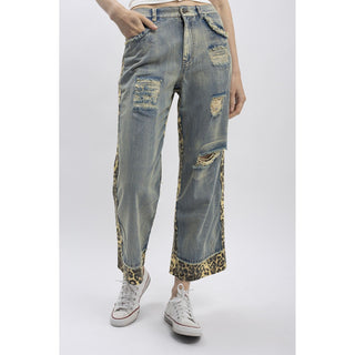 Denim & Leopard Pants