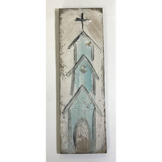 Wooden Plank with Church